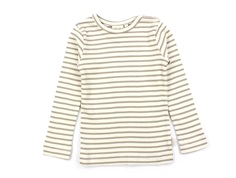 Petit Piao soft sand/off white striped t-shirt modal